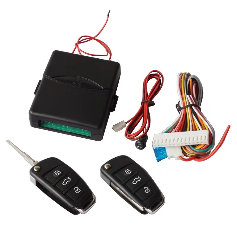 Car Keyless Entry System Universal 12V LED Keychain Central Kit Door Lock Push Button Start Stop System with Remote Control