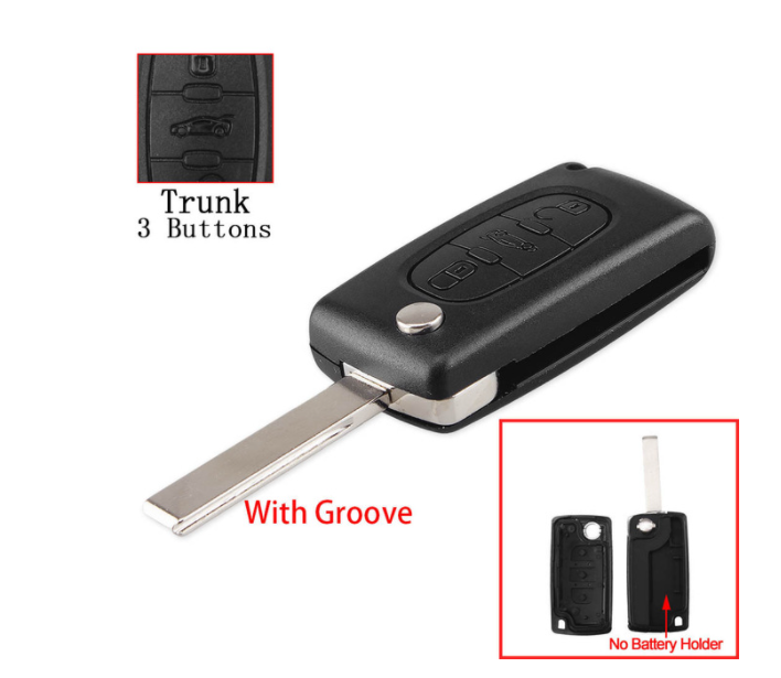 For Citroen 2 buttons with HU83 blade flip remote key shell