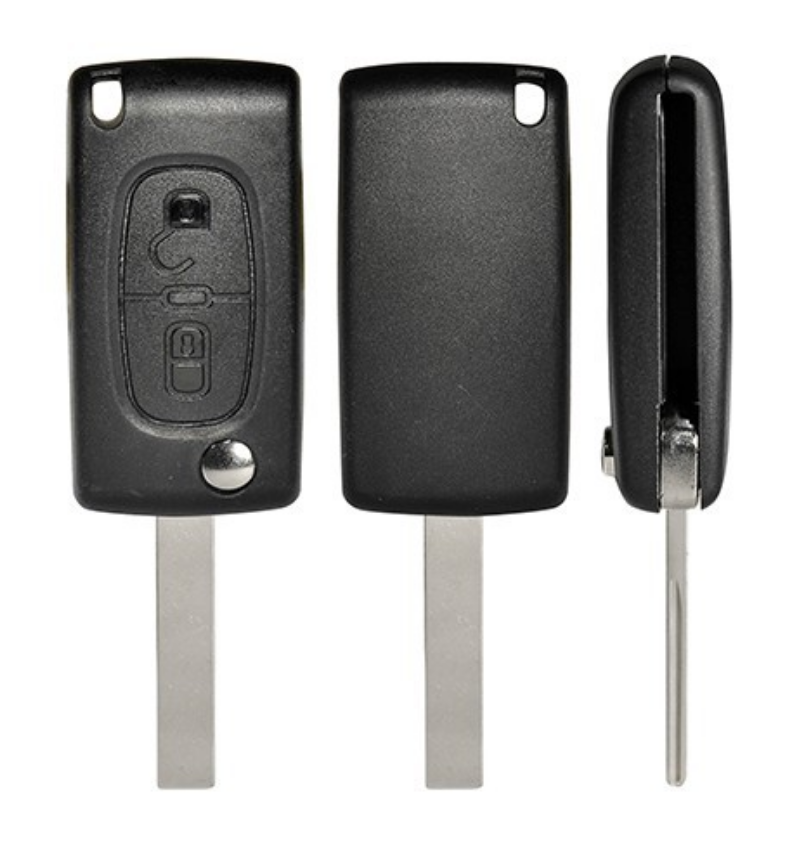 For Peugeot  2 buttons with HU83 blade flip remote key shell without logo