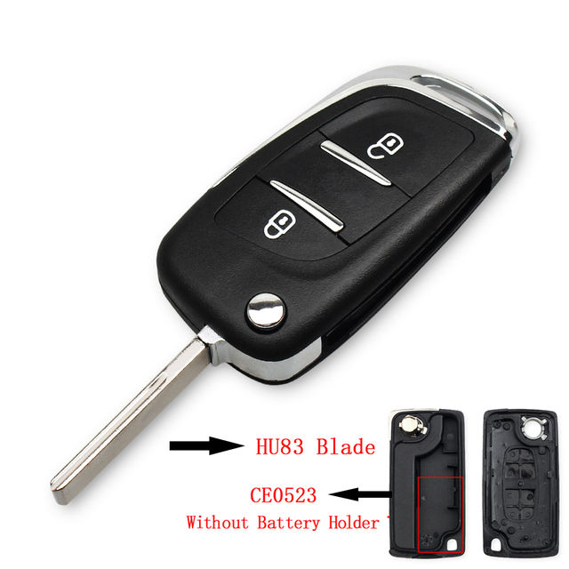 For Citroen C4 Car Remote Key Shell 2/3 Buttons Modified Filp key shell HU83/VA2 Blade