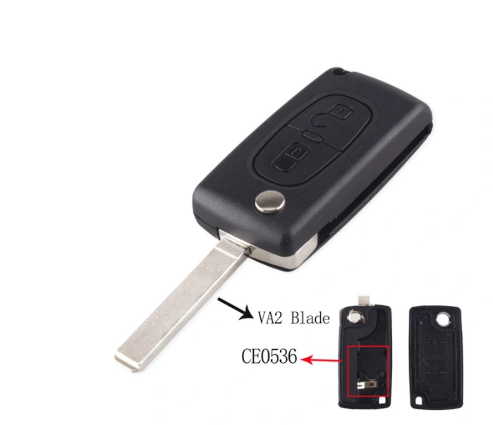 For Citroen 2/3 buttons with VA2 blade flip remote key shell