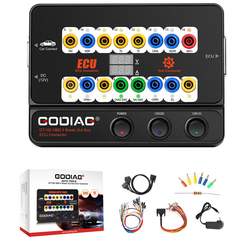 GODIAG GT100+ GT100 Pro New Generation OBDII Breakout Box with Electronic Current Display
