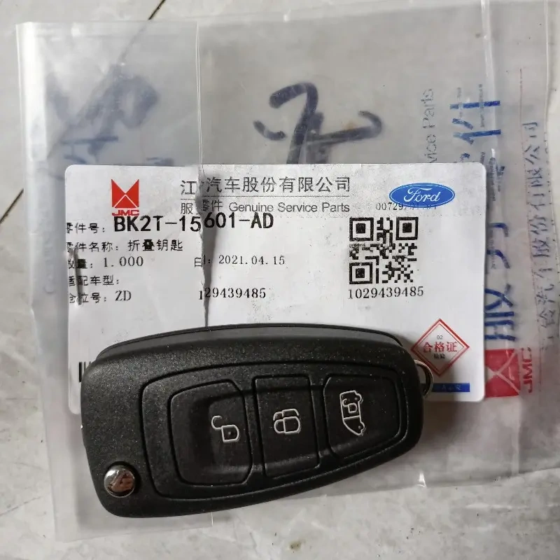 Original for Ford Transit Custom with Electronic chip 4D63 433mhz remote key FCCID BK2T-15K601-AA/ AB/ AC with Landrover battery