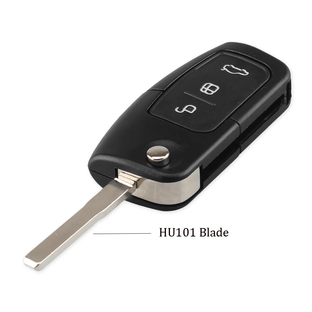 For Ford Focus 3 button remote key shell with hu101 blade