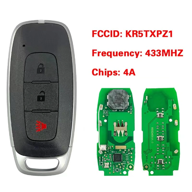 For Nissan Keyless Smart Remote Key 2+1 button KR5TXPZ1 433MHZ 4A Chip