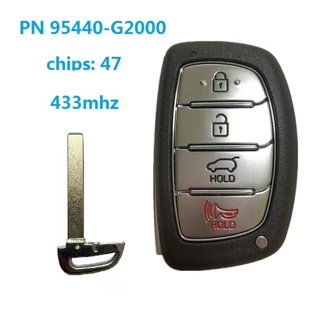 For Hyundai Ioniq 2019 Smart Key 4 Buttons 433MHz with ID47 chip FCCID 95440-G2000/2010