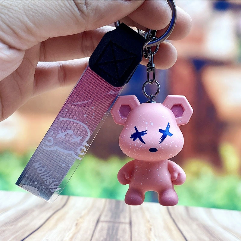Creative Starry Sky Chameleon Bear Keychain for remote car key