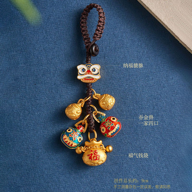 Chinese style key pendant Classic Happy New Year Gift lucky Key Ring