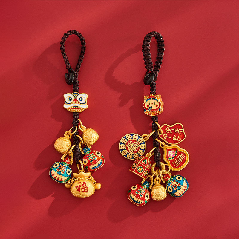 Chinese style key pendant Classic Happy New Year Gift lucky Key Ring