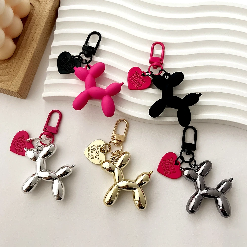 Balloon Dog Keychains Couple Bag Pendant Car Key Chains Gift Decoration Accessories