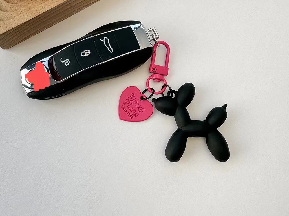 Balloon Dog Keychains Couple Bag Pendant Car Key Chains Gift Decoration Accessories
