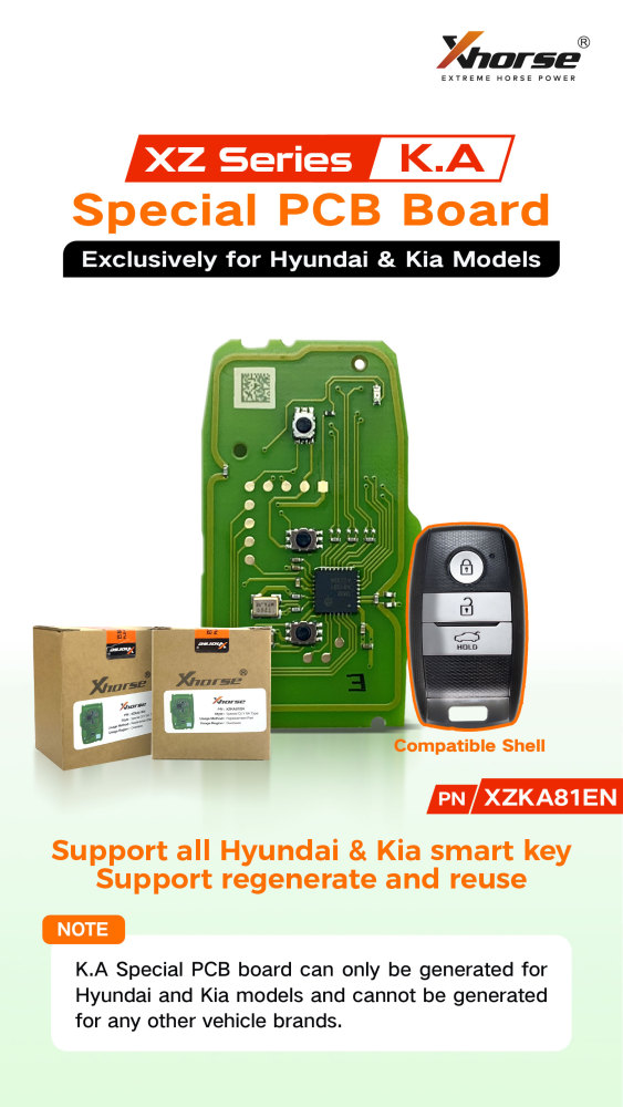 Xhorse XZ Series K.A Special PCB Boards Exclusively for Hyundai & Kia Models, ONLY PCB
