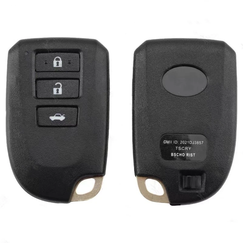 For Toyota Yaris Vios Smart Keyless Remote Key Shell With Emergency Blade