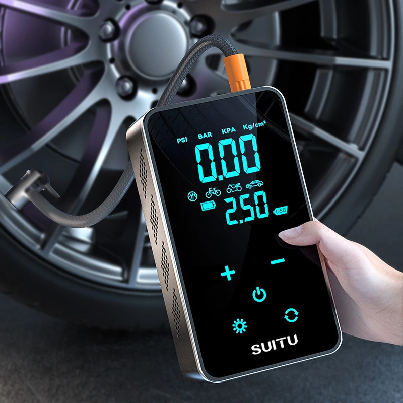 Portable car air pump car tire electric air pump, the wireless model can be used as a mobile phone power bank