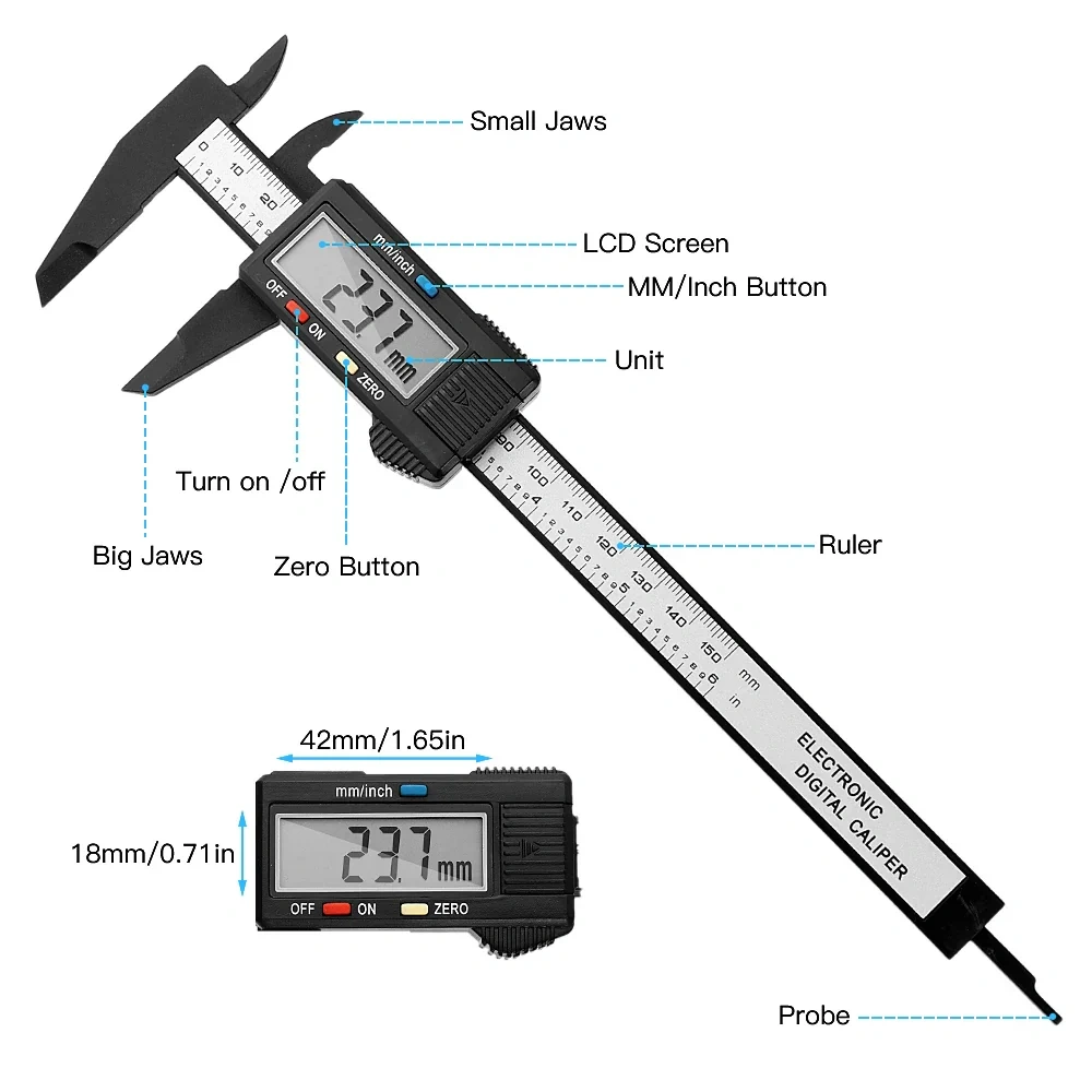 Electronic digital caliper, easy to carry