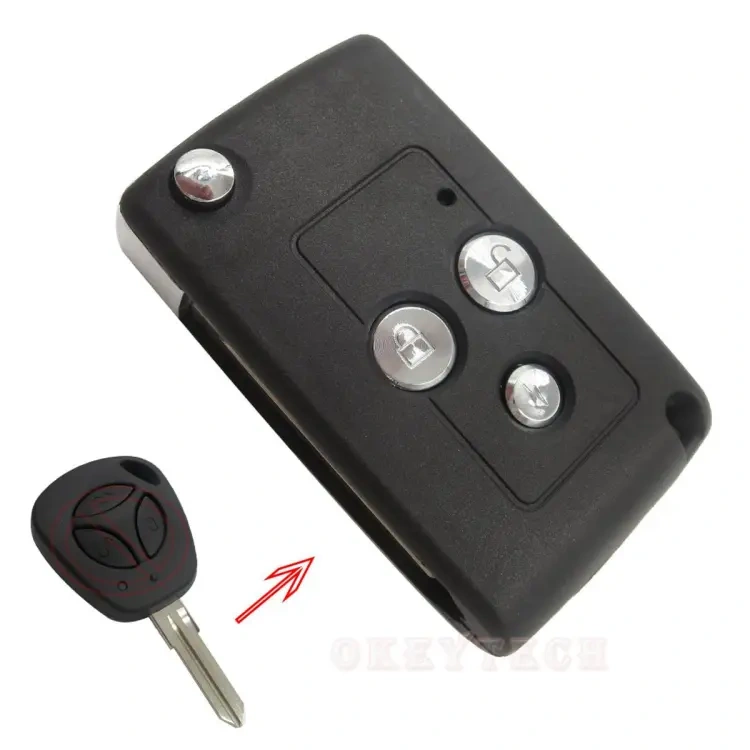 For lada 3 button modified remote Car Key Shell