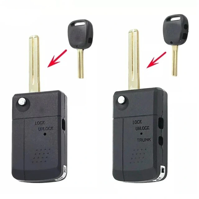 For Toyota 1 2 button TOY48 blade Key Case Fob Upgraded Flip Car Key Shell