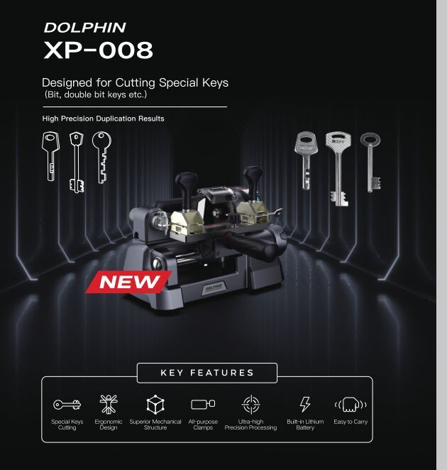 New Xhorse DOLPHIN XP-008 Manual Key Cutting Machine XP008 for Bit Pump Keys
