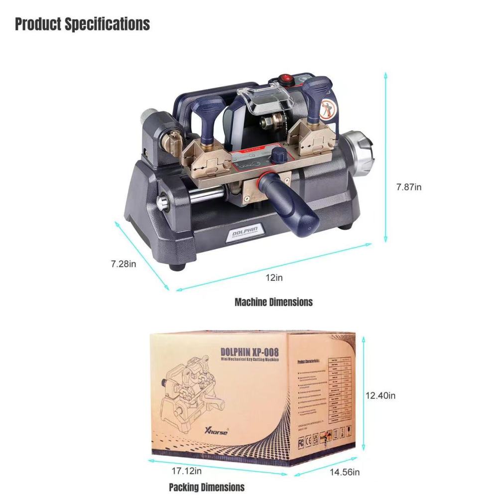 New Xhorse DOLPHIN XP-008 Manual Key Cutting Machine XP008 for Bit Pump Keys