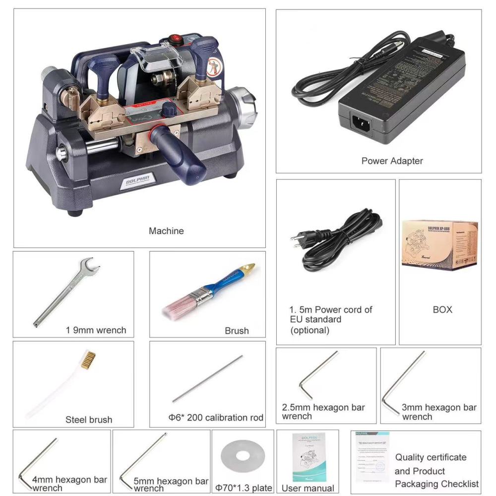 New Xhorse DOLPHIN XP-008 Manual Key Cutting Machine XP008 for Bit Pump Keys