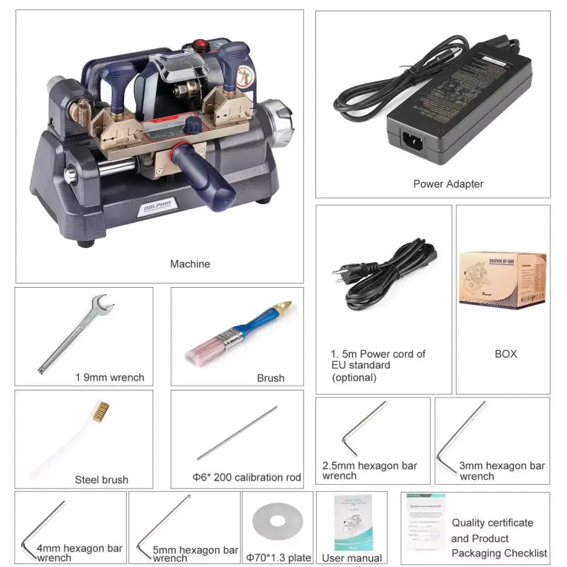 New Xhorse DOLPHIN XP-008 Manual Key Cutting Machine XP008 for Bit Pump ...