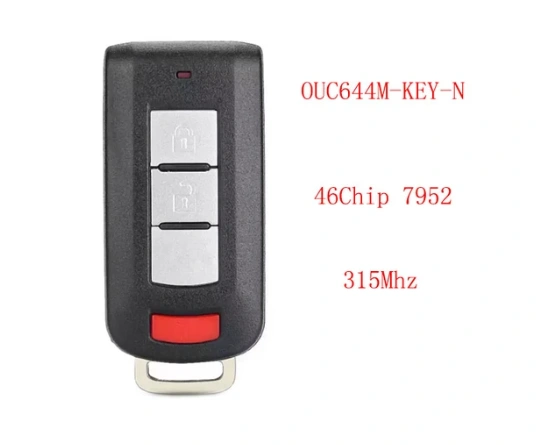 For Mitsubishi LANCER Outlander 315MHZ ID46 7952 Chip 2+1 Button Key Fob Smart Remote Control FCC ID: OUC644M-KEY-N