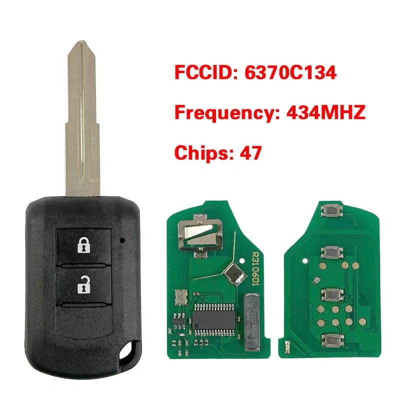 For Mitsubishi Eclipse Cross 2 button Remote Key Fob 433MHz ID47 chip FCCID: 6370C134