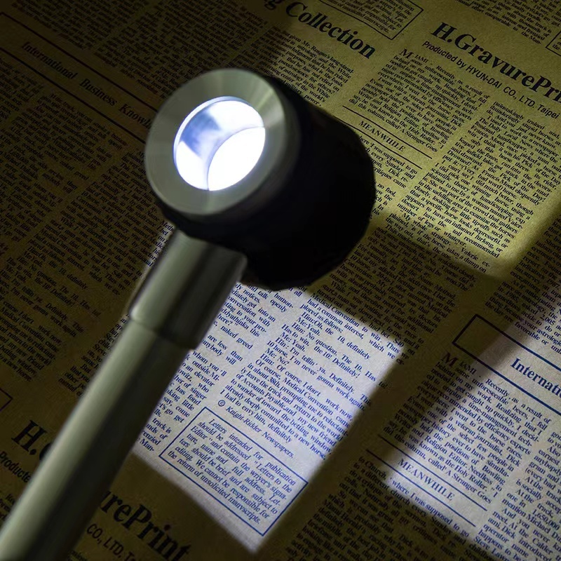 45x handheld magnifying glass with 3 lights and scale
