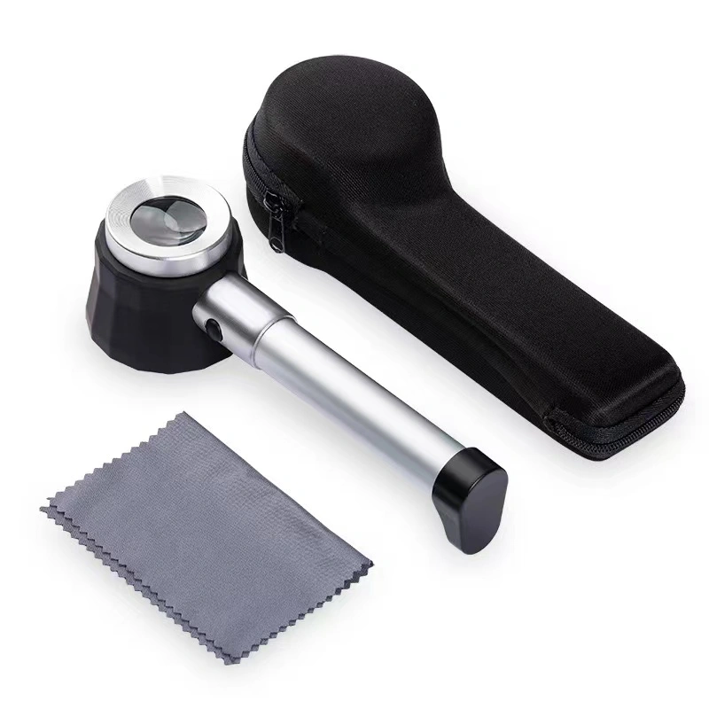 45x handheld magnifying glass with 3 lights and scale