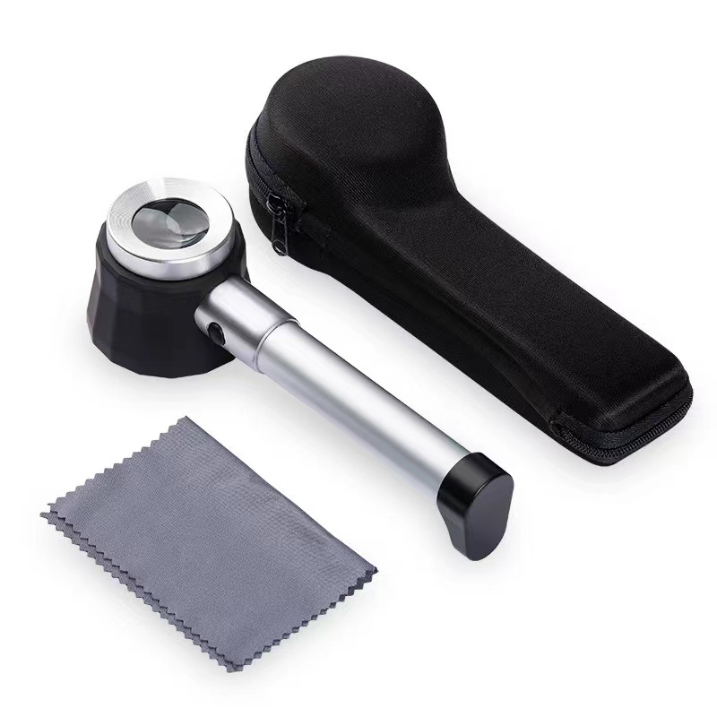 45x handheld magnifying glass with 3 lights and scale