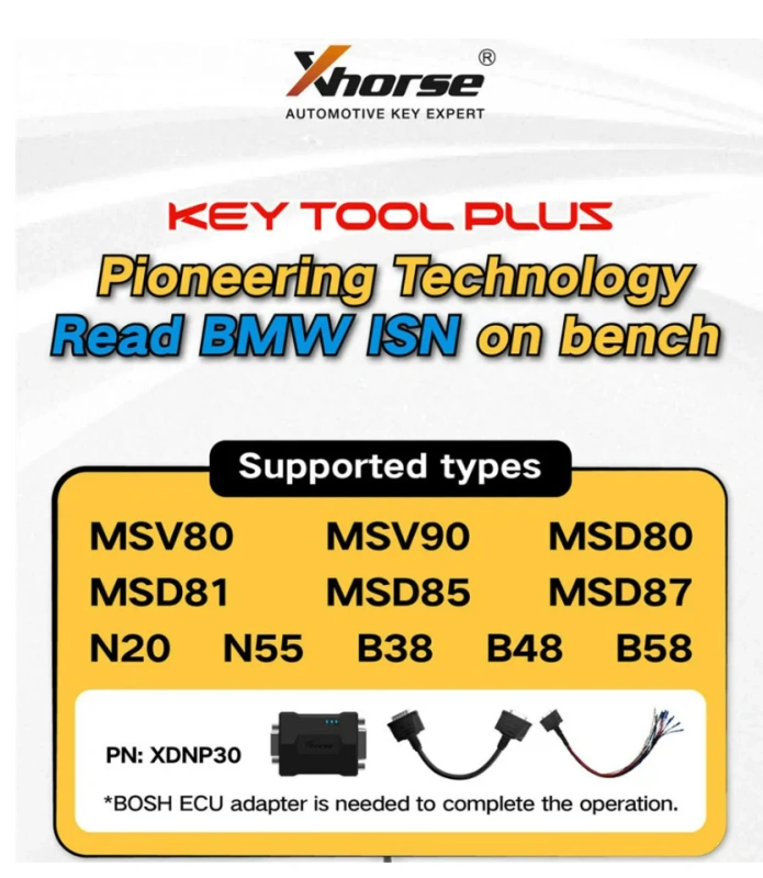 License for BMW Bench Read ISN Authorization for VVDI Key Tool Plus for Bosch ECU MSV80 MSV90 MSD80 MSD81 MSD85 MSD87 N20 N55