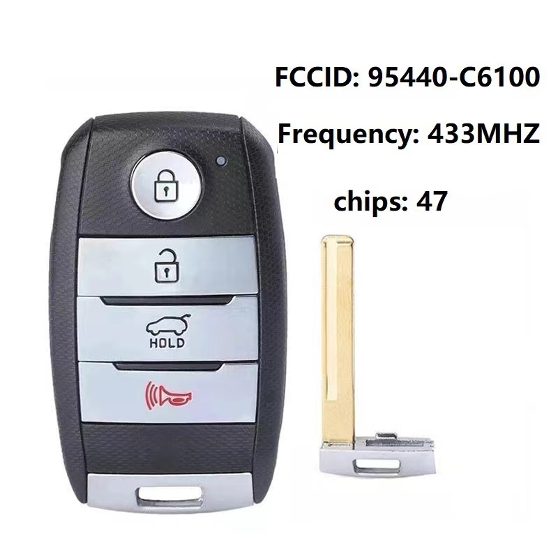 For Kia Sorento 2019-2020 keyless car remote Key 3+1 Buttons 433mhz with id47 chip FCCID 95440-C6100