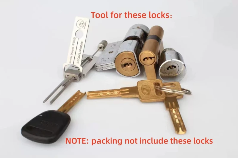 SS004 Smiley Dimple LISHI 2in1 lock pick tool For Civil Locks stainless steel 1~8 pins lock pick and decoder