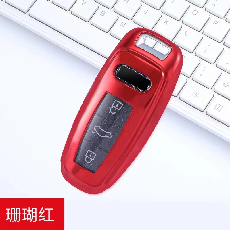 TPU Car Key protective Case For Audi A8L 3 button remote key, can choose color