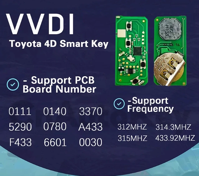 Xhorse VVDI XM38 Series 4D Smart Key Universal Remote For Toyota Lexus 0111 0140 3370 5290 0780 A433 F433 6601 0030