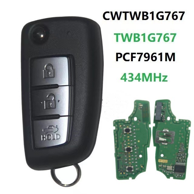 Original For Nissan Qashqai X-Trail 3 button car key 434MHZ with 7961M 4A chip FCC: CWTWB1G767