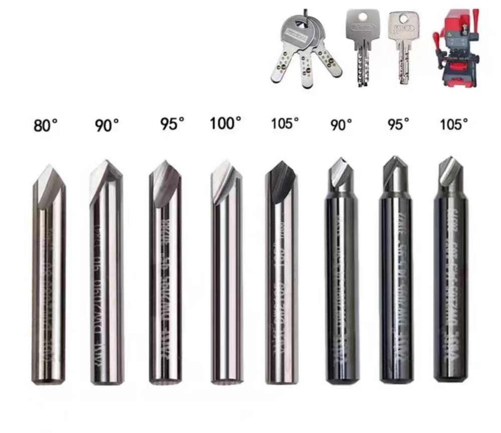 Raise 80 Degree 90 Degree 95 Degree 100 Degree 105 Degree Carbide Steel End Milling Cutter for key cutting copy machine locksmith tools