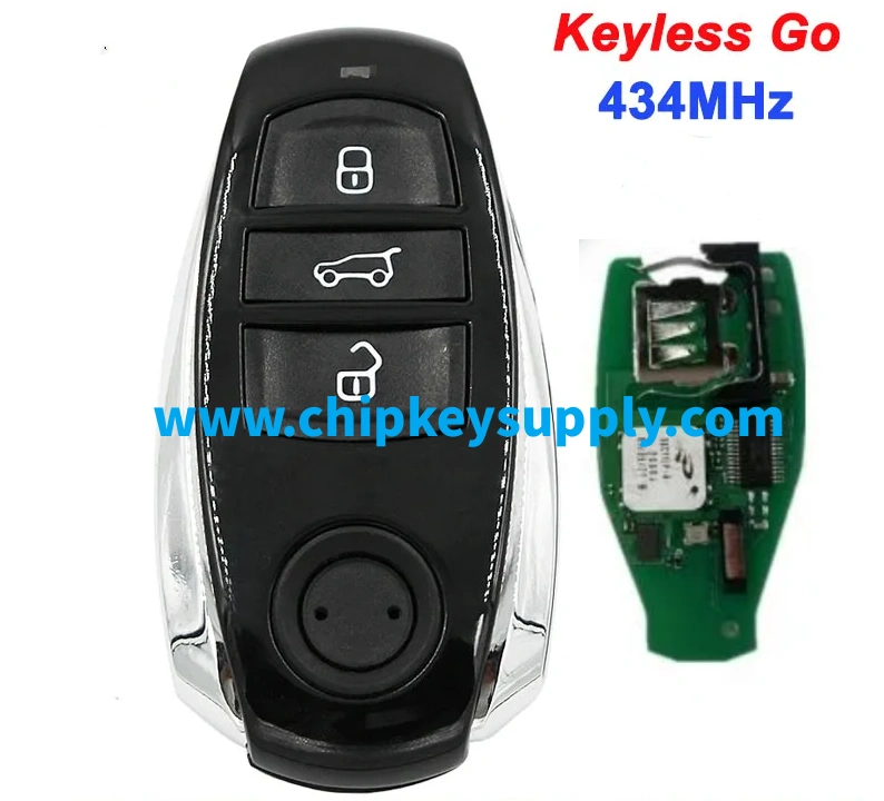 For VW Touareg 2010-2014 keyless go 433MHZ 3 button remote key with 7945 Chip