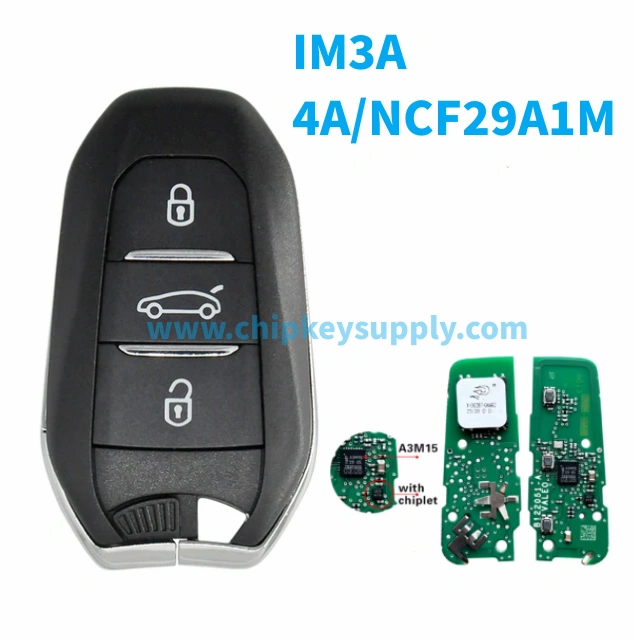 Original PCB+aftermarket shell For Peugeot Smart keyless go 434mhz Remote Key with 4A /NCF29A1 Chip, FCCID IM3A, without logo