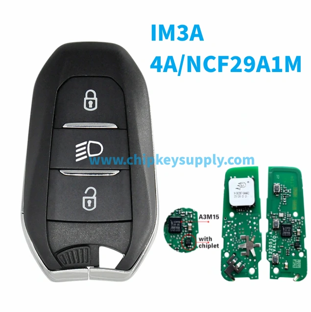 Original PCB+aftermarket shell For Citroen Smart keyless go 434mhz Remote Key with 4A HITAG AES/NCF29A1 Chip, FCCID IM3A
