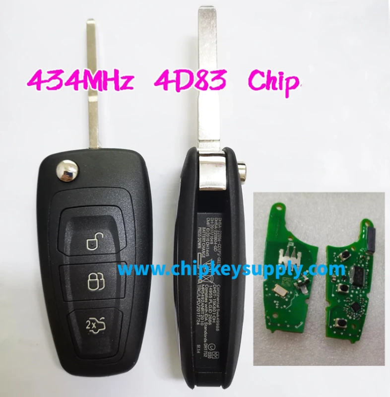 Original PCB For Ford Kuga Focus  Mondeo 3 buttonv 433Mhz with 4D83 Chip Remote Car Key