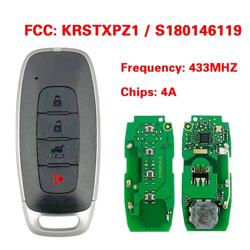 For Nissan Keyless Smart Remote Key 4 button KR5TXPZ1/KR5TXPZ3 433MHZ 4A Chip