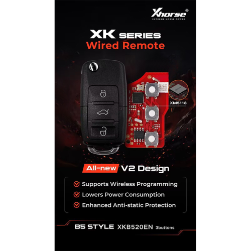 Xhorse B5 Type XKB520EN 2nd Generation Wire Remote Key