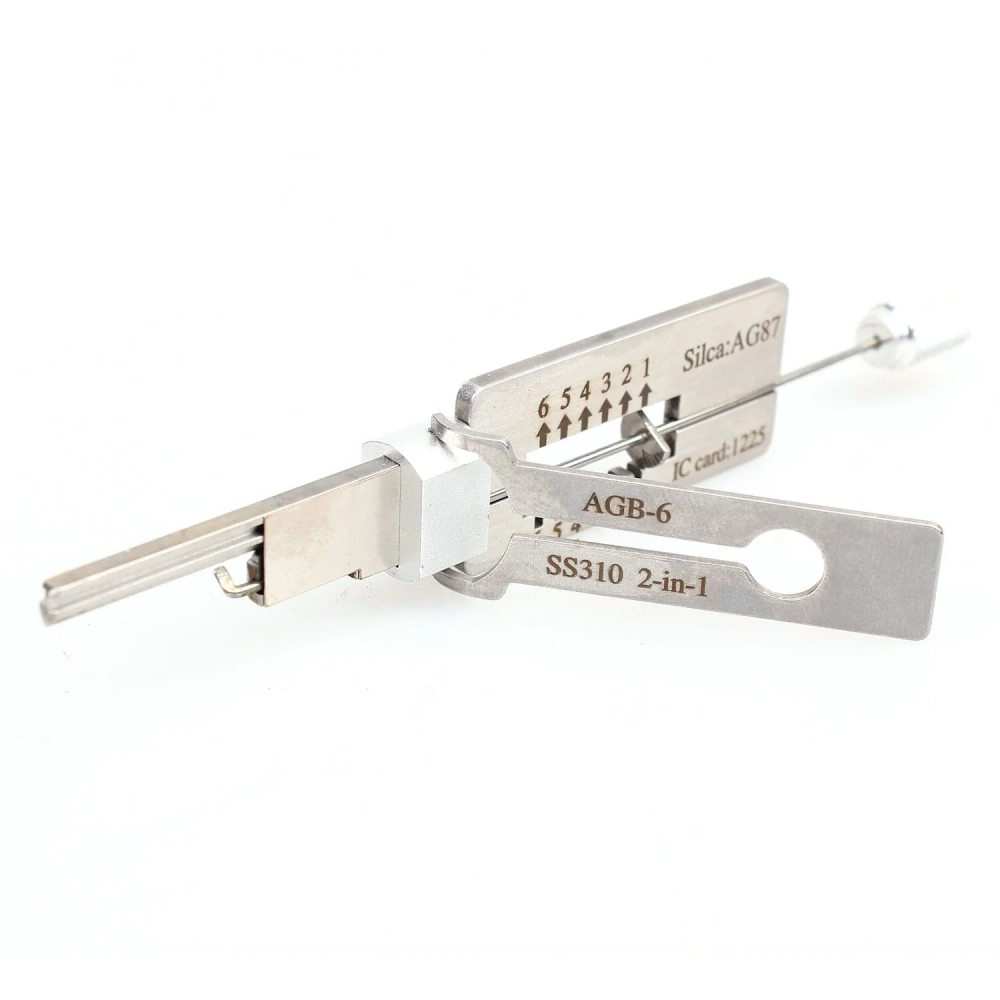 Lishi Style SS310 AGB-6 2-in-1 Decoder and Pick for AGB Locks Cylinders