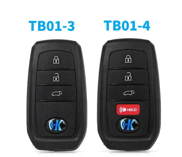 KEYDIY TB01-3 TB01-4 Smart Key 3 button Universal Remote Control with 8A Transponder and Shell for Toyota Corolla RAV4 Lexus