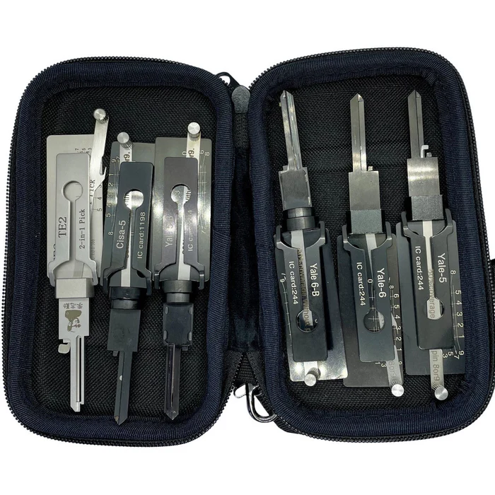 Lishi style 2 in 1 lock pick set with bag include TE2 YALE-5 YALE-6 YALE-5B YALE-6B CISA-5
