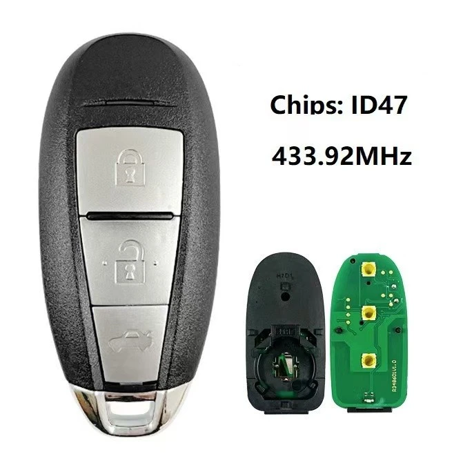 For Suzuki SX4 Swift Vitara S-Cross 2010-2015 3 button remote key ID47 chip 433mhz TS008