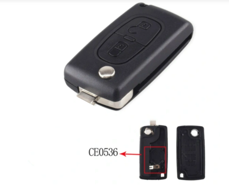 No logo For Citroen 2 buttons key shell without key blade