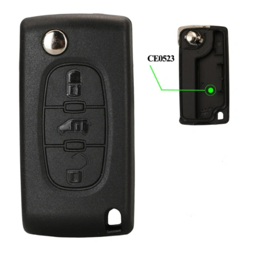 No logo For Citroen  3 button with MPV button key shell without key blade without logo