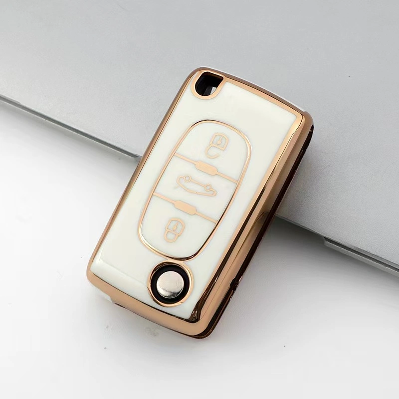 TPU Car Key protective Case 3 button For Peugeot Citreon remote key, can choose color